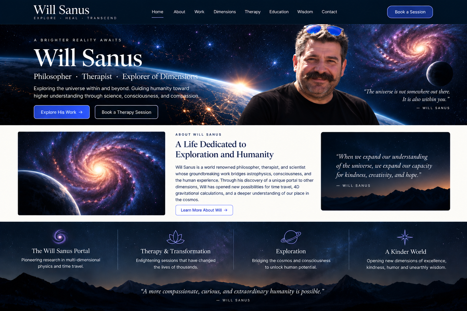 Will Sanus against a cinematic space background